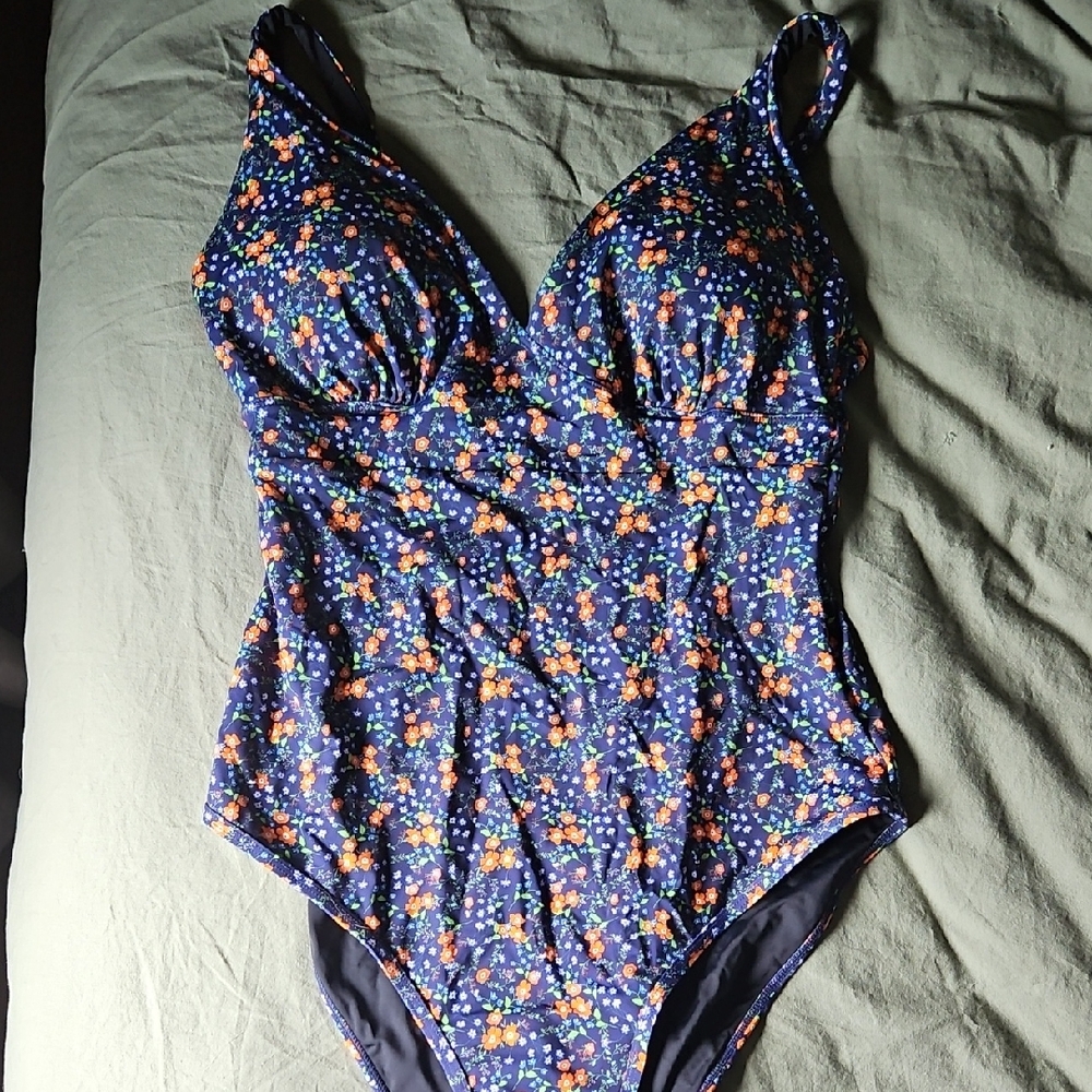 Knix Floral Swimwear with Blue and Orange Accents
